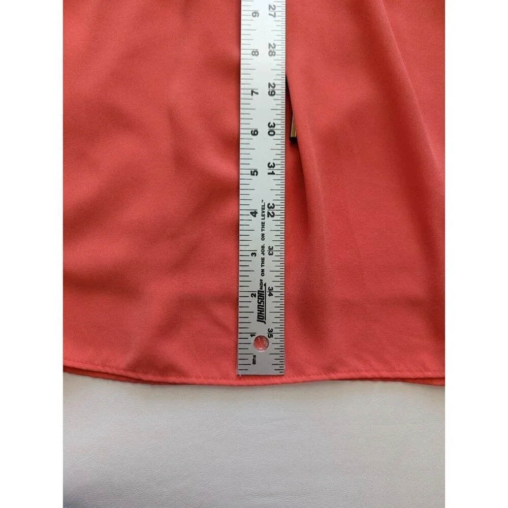 Banana Republic Summer Halter Neck Sleeveless Chiffon Dress Sz 12 Coral Color - Picture 9 of 9